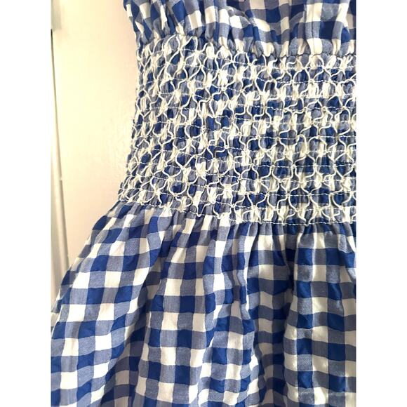 KATE SPADE New York Blue Blueberry Gingham Checked Plaid Smock Waist Dress - XXS - Picture 4 of 8